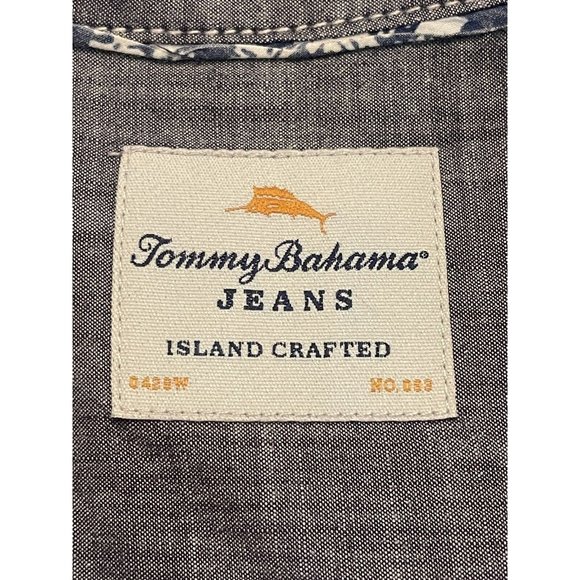 Tommy Bahama Jeans Casual Button Down Men Size Extra Large Green Short Sleeve - Picture 5 of 7